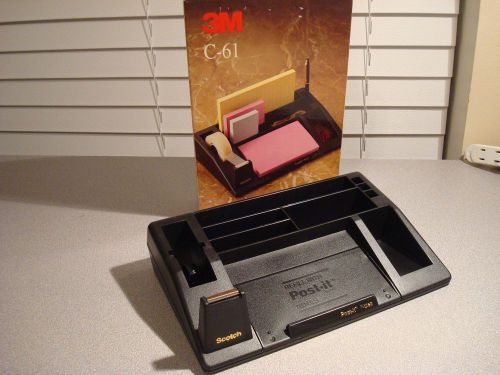 3M Desk Organizer C-61 Tape Dispenser, Post It Note Holder, Pens, Paperclips etc