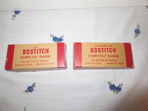 Two vintage boxes bostitch 1/4&#034; staples for b8 stapler,p4-12 plier,t5-12 tacker for sale