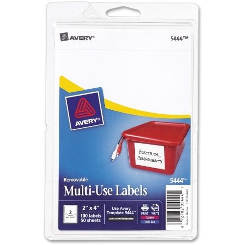 LOT OF 4 Avery Handwritten Removable ID Label - 4&#034; W x 2&#034; L - 100/Pk