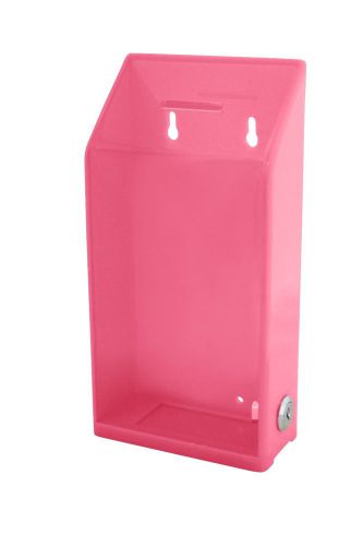 Acrylic charity donation box with lock &amp; 2 keys. ac-01- pink for sale
