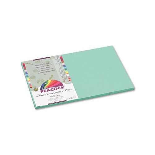 Peacock Sulphite Construction Paper, Rigid, 12 x 18 Light Green Set of 4