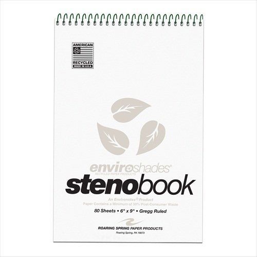 Roaring Spring Enviroshades Gregg Ruled Steno Book - 80 Sheet - 15 Lb - (12274)