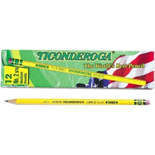 Ticonderoga no. 2.5 woodcase pencils - # 2.5 pencil grade - black lead - (13885) for sale