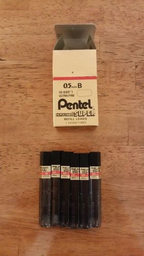 Pentel 0.5mm B Ultra Fine Hi-Polymer Super Refill Leads 6 Tubes