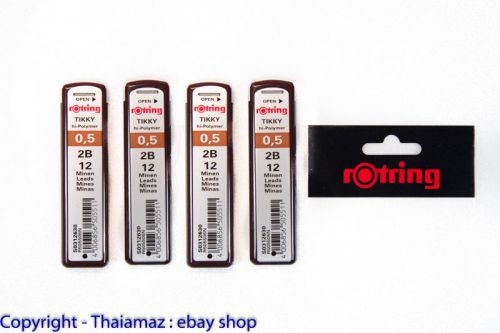 New 4  Rotring TIKKY hi-polymer minen lead refill 0.5 mm 2B,Druckbleistift-Minen