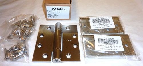 3 Ives 3CB1HW 4.5&#034; x 4&#034; 619 NRP Full Mortise Butt Door Hinges SATIN NICKEL NEW!