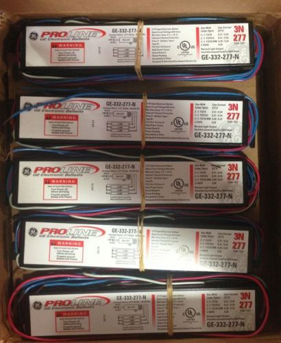 10 PACK GE 332-277-N , 277V, 3L-T8,  ELECTRONIC INSTANT START BALLASTS