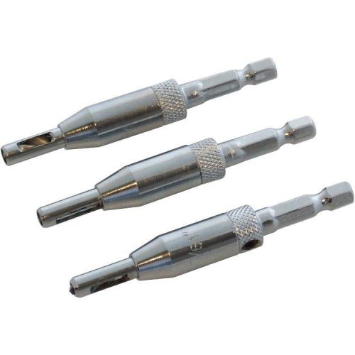 3pc door lock &amp; hinge drill bit set self centering quick change h/duty carpenter for sale