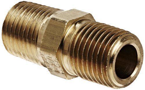 Eaton weatherhead 3325x4 brass ca360 fitting  hex nipple  1/4&#034; npt male  1.38 in for sale