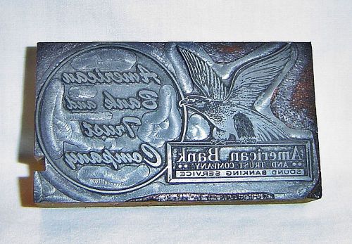 American Bank and Trust Company - Advertising Newsprint Typeset Printers Block