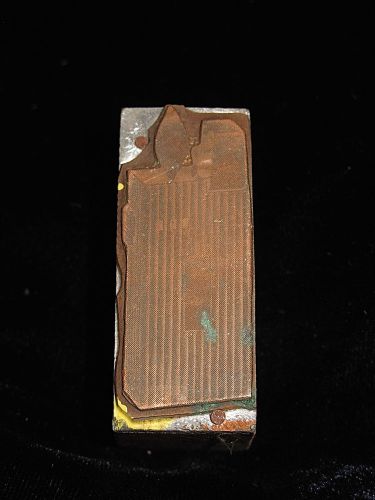 Vintage Letterpress Printing Block of a LIGHTER COPPER WOOD Advertising