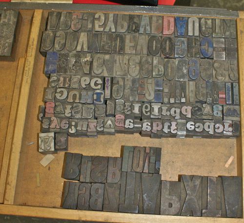 130 Assorted Lot of Wood &amp; Metal Printing Press Type Set Blocks Letters Numbers