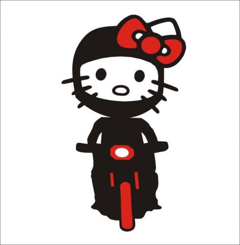 Hello Kitty with bike Funny Car Vinyl Sticker Decal Truck Window Laptop FD115