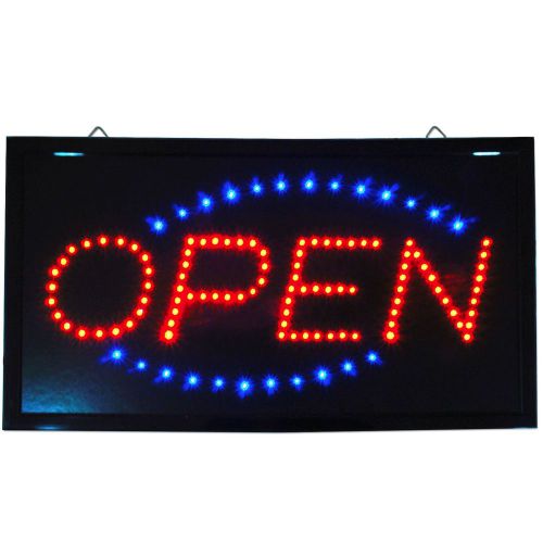 Large 13&#034;x24&#034; Slim Animated OPEN LED Sign store shop window display bright neon