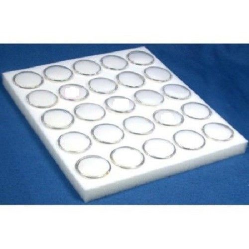 New 25 White Foam Gem Jars Gemstone Storage Display Tray Insert