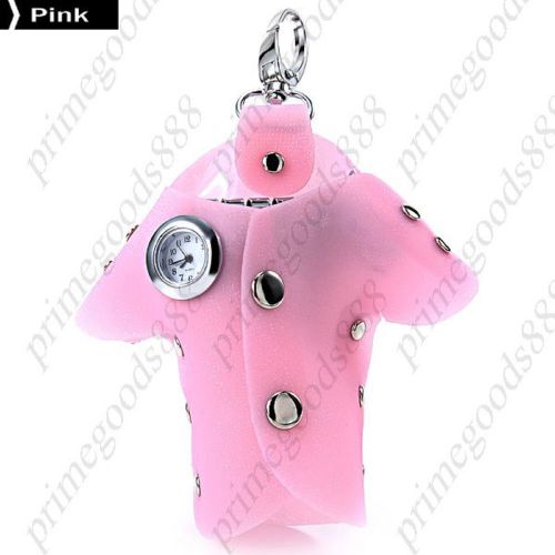 Clothes shape keychain quartz unisex wristwatch free shipping hook pink for sale