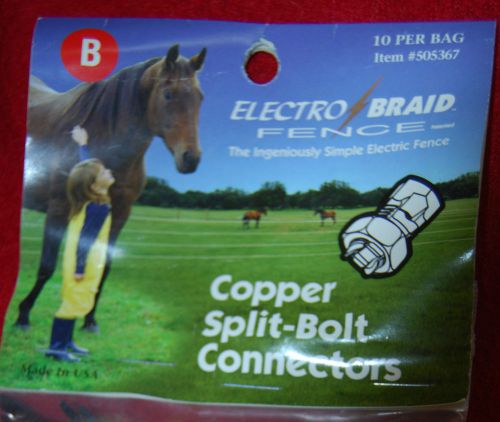 Electrobraid 505367 ac electric fence copper split-bolt connectors 10 pk for sale