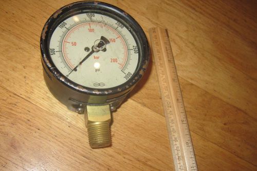 VINTAGE HEAVY DUTY THICK Hydraulic Liquid Filled PSI Pressure Gauge PSI VDO OTA