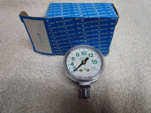 Gauge  0-15 LPM Air/02 Western Enterprise Medical Grade