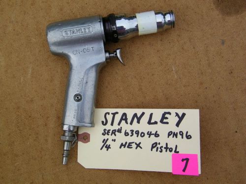 STANLEY  -PNEUMATIC PISTOL NUTRUNNER-USED, DESCRIPTION WORN OFF. 1/4&#034; HEX.