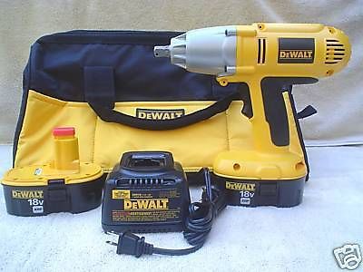 DEWALT DW059 18V  1/2 ” IMPACT WRENCH,2 DC9096 BATTERIES,DW9116 CHARGER,BAG 18 VOLT