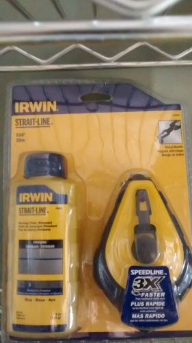 IRWIN STRAIT-LINE 64494 Chalk Line Reel w/Chalk, 100 Ft, 2 Oz