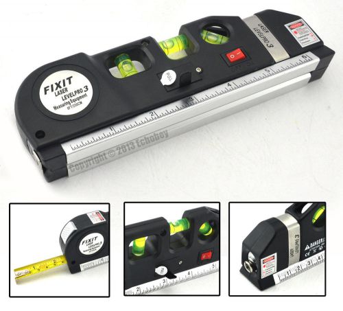 Laser level pro 3 horizontal vertical ten crossing line w/8 foot measuring tape for sale