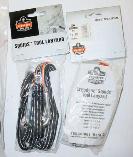 (1) PACK / SIX ERGODYNE 3110 SQUID LANYARDS TOOL EQUIPMENT SQUIDS DUAL CARABINER