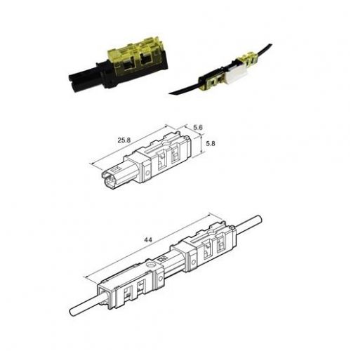 2-pcs 1-pole insulated modular IDC connector 3924N for wire 0.2-0.5mm2