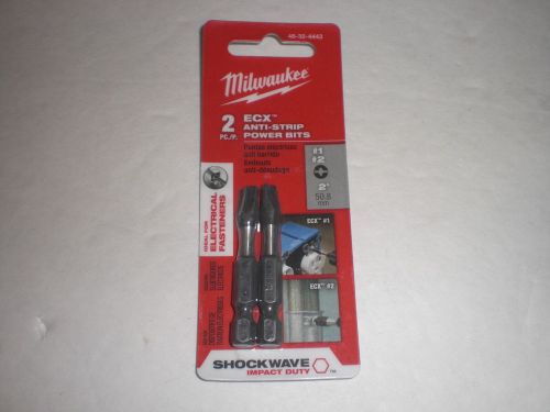 MILWAUKEE SHOCKWAVE ECX POWER BIT #1 &amp; # 2 COMBO PACK