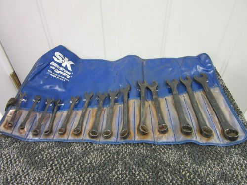 S-K S&amp;K SUPER KROME 14 PIECE WRENCH OPEN BOX END SET 3/8&#034; 1&#034; METRIC 6MM-19MM