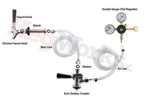 Kegerator refrigerator draft beer conversion kit (european sankey, no co2 tank) for sale