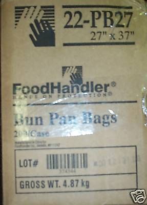 FOODHANDLER 22-PB27 POLY BUN PAN BAGS 27&#034; X 37&#034; NEW