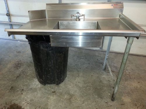 48&#034; eagle right side dish warewasher s.s. clean sink table w/ back splash for sale