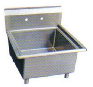 Stainless steel 23&#034; x 30&#034; 1 single one compartment sink nsf for sale