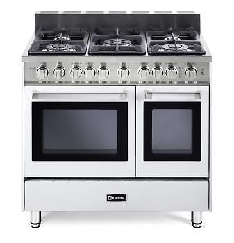 Verona 36&#034; Gas Range with Double Oven - White ~