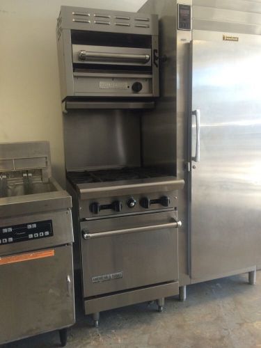 American Range 24&#034; 4 Burner Gas Range w/Oven AR-4 and Salamader ARSM-24 $7,130