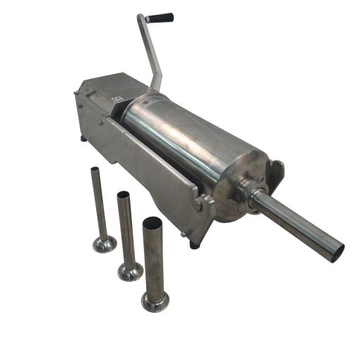 NEW STAINLESS STEEL 10kg SAUSAGE FILLER 10L HORIZONTAL STUFFER SALAMI MAKER