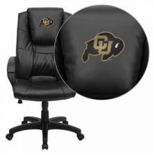 Flash Furniture GO-5301BSPEC-BK-LEA-40030-EMB-GG Colorado Buffaloes Embroidered