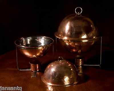 6 Quart Round Chafer Hand Hammered Copper Chafers NEW