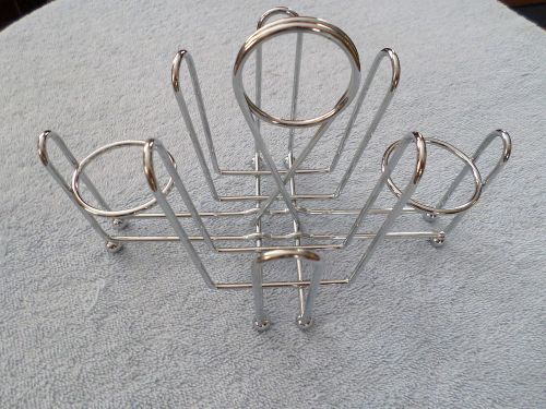 RESTAURANT CONDIMENT / MENU HOLDER - SALT &amp; PEPPER &amp; SUGAR - METAL WIRE TYPE