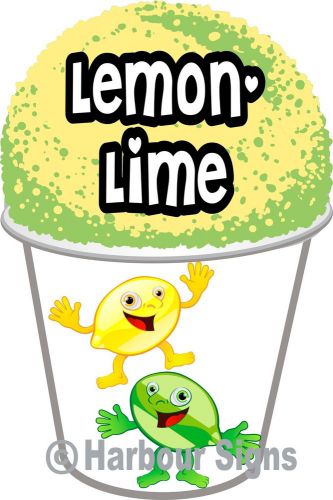 Lemon Lime Shave Shaved Ice Sno Cone Italian Ice Decal 7&#034; Concession Food Truck
