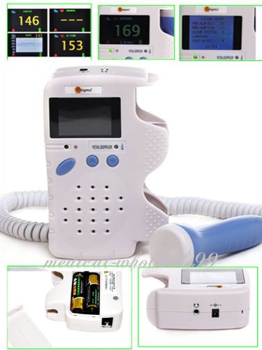 New RFD-A Ultrasonic Fetal Doppler + 3MHz WaterProof Probe CE FDA