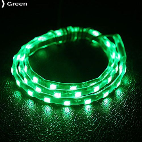 Dc 12v 45cm 45 smd 1210 led flexible waterproof car strip light lights green for sale