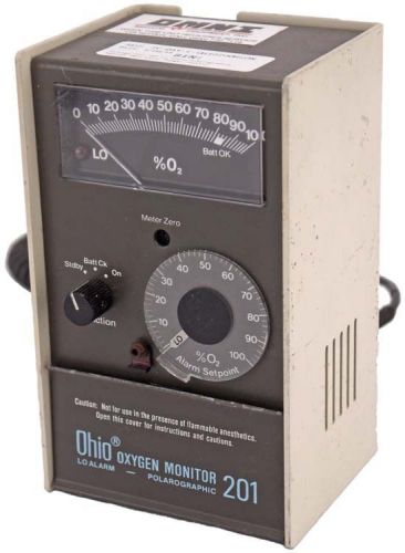 Vintage ohio 201 lo alarm polarographic medical repiratory oxygen monitor for sale