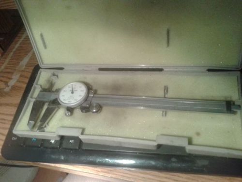 6&#034; DIAL CALIPER PRECISION MACHINIST TOOL MITUTOYO JEWELED 505-637 001&#034; W/CASE