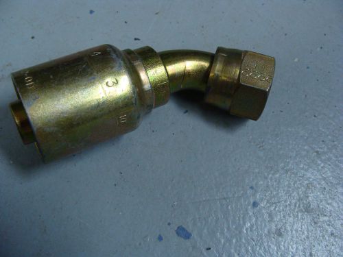 Parker Hose Fittings,Series 43, -10 JIC F Swvel 45 Elbow, 13743-10-10