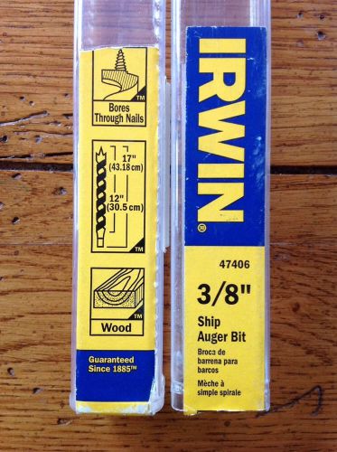 Irwin 3/8&#034; Ship Auger Bit 17&#034; #47406