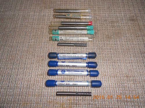 FIBERGLASS ROUTER BIT BURR SOLID CARBIDE 1/4&#034; SHANK LOT OF 10 PIECES CHEAP!!!!!!