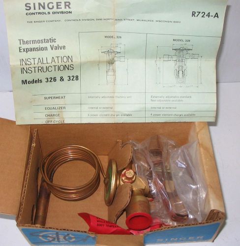 Singer Controls Adjustable Expansion Valve TXV 328 HVEA 5 K100  # 70328-133 NOS